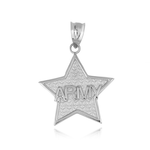 White Gold United States Army Officially Licensed Star Pendant