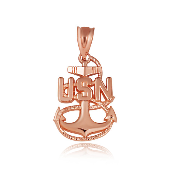 Rose Gold United States Navy Officially Licensed Chief Petty Officer Pendant