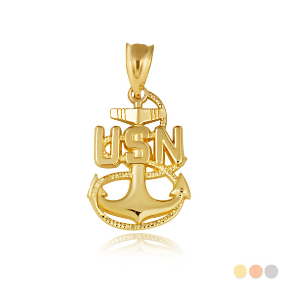 Gold United States Navy Officially Licensed Chief Petty Officer Pendant