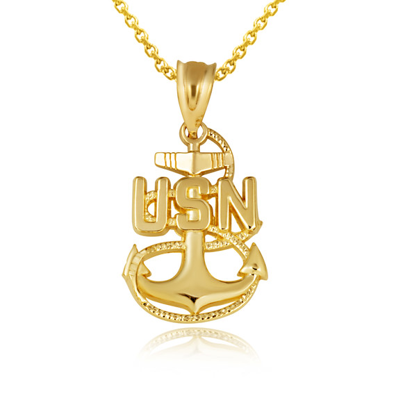 Gold United States Navy Officially Licensed Chief Petty Officer Pendant