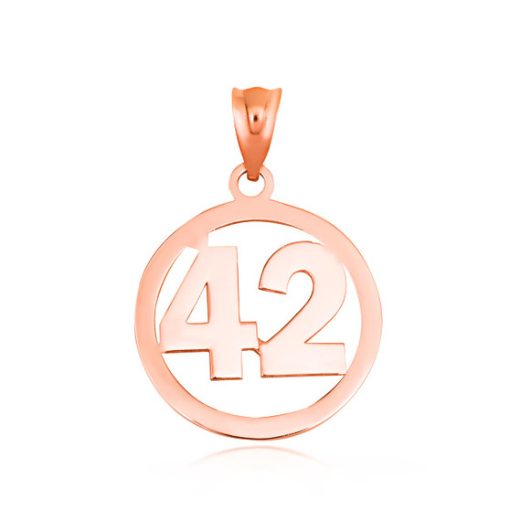 Gold Personalized Jersey Number 42 Sports Circle Pendant