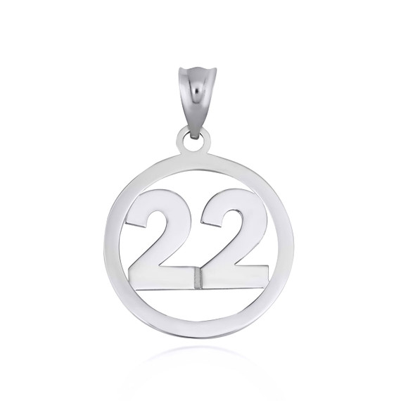 .925 Sterling Silver Personalized Jersey Number Sports Circle Pendant
