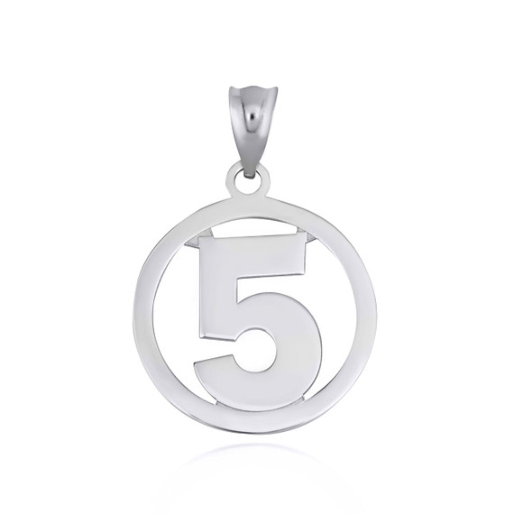 .925 Sterling Silver Personalized Jersey Number Sports Circle Pendant
