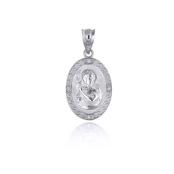 Gold Engravable Patron Saint John The Baptist Diamond Oval