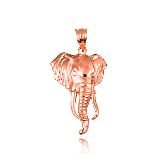 Rose Gold Lucky Elephant Wildlife Animal Pendant