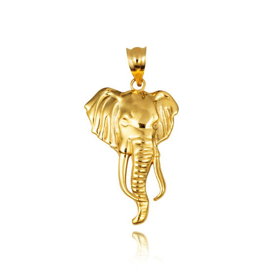 Gold Lucky Elephant Wildlife Animal Pendant