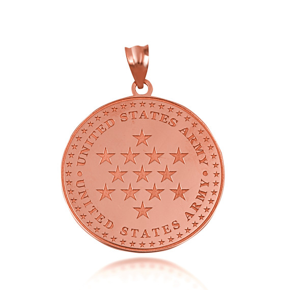 Rose Gold US Army Historical Stars Pendant