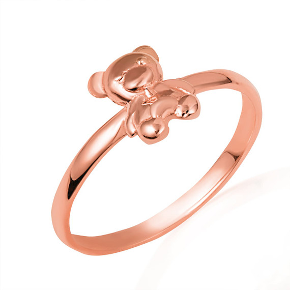 Rose Gold Teddy Bear Ring