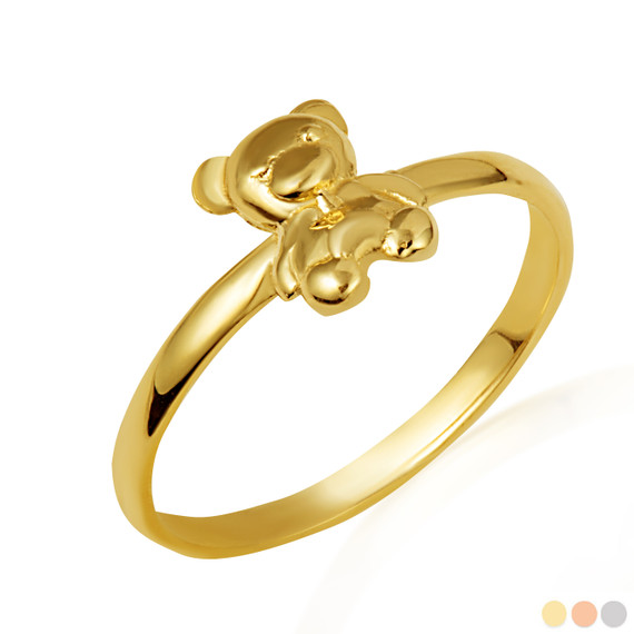 Gold Teddy Bear Ring