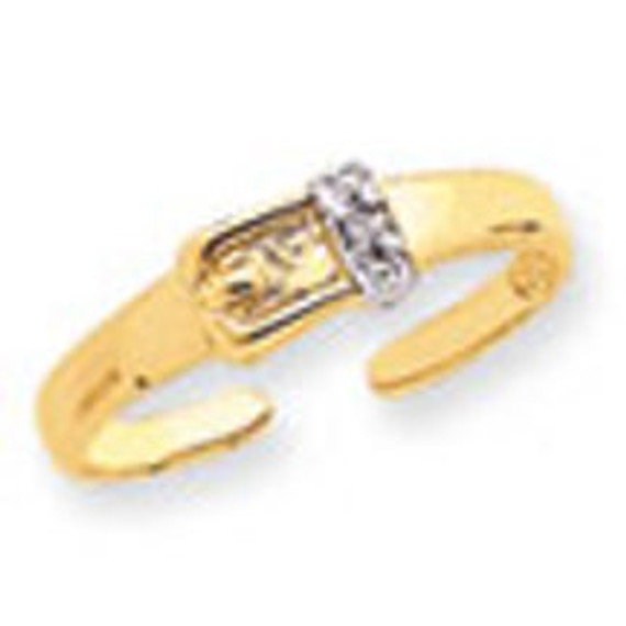 Yellow Gold Diamond Buckle Toe Ring