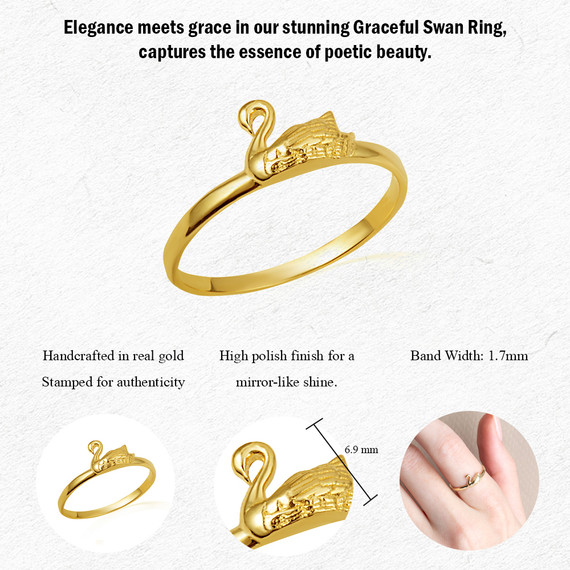 Gold Elegant Swan Ring | Factory Direct Jewelry