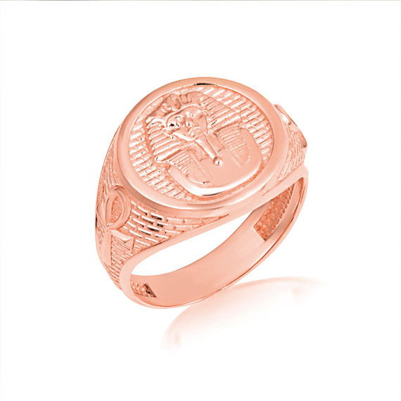 Gold Egyptian Sphinx Ankh Cross Signet Ring | Factory Direct Jewelry