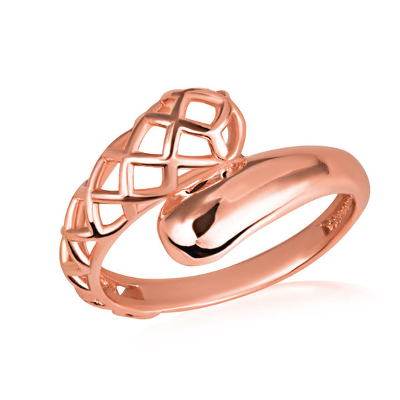 Rose Gold Geometric Design Wraparound Ring