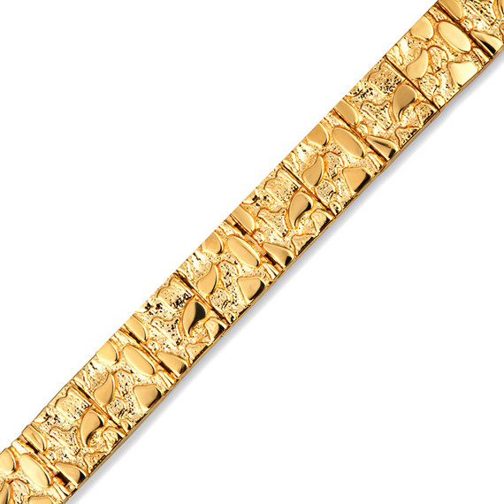 Gold Textured Nugget Bracelet Small