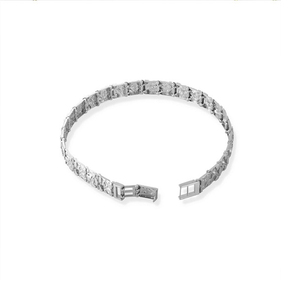 .925 Sterling Silver Small Textured Nugget Bracelet