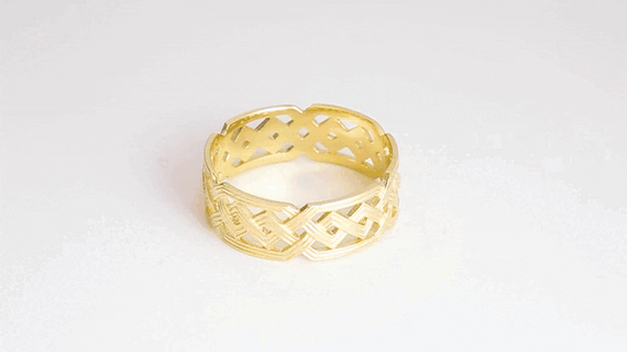 Yellow Gold Irish Celtic Eternity Band Ring