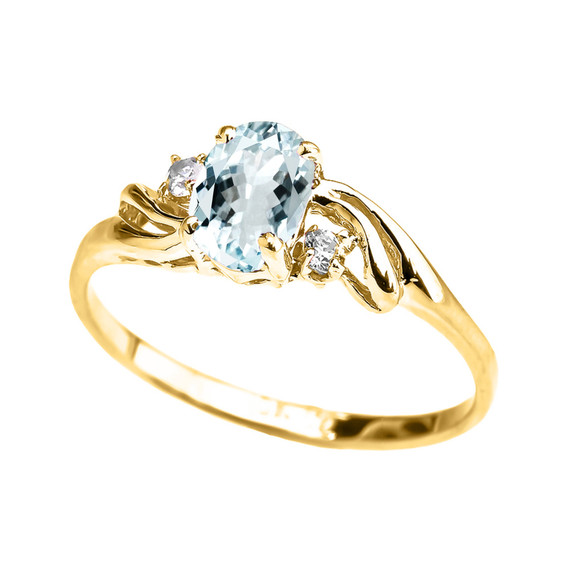 Gold Oval Birthstone Solitaire Proposal Ring (Available in Yellow/Rose/White Gold)