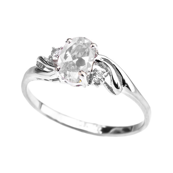 Gold Oval Birthstone Solitaire Proposal Ring (Available in Yellow/Rose/White Gold)