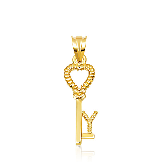 s♡m Gold Heart Lock & Key Letter 