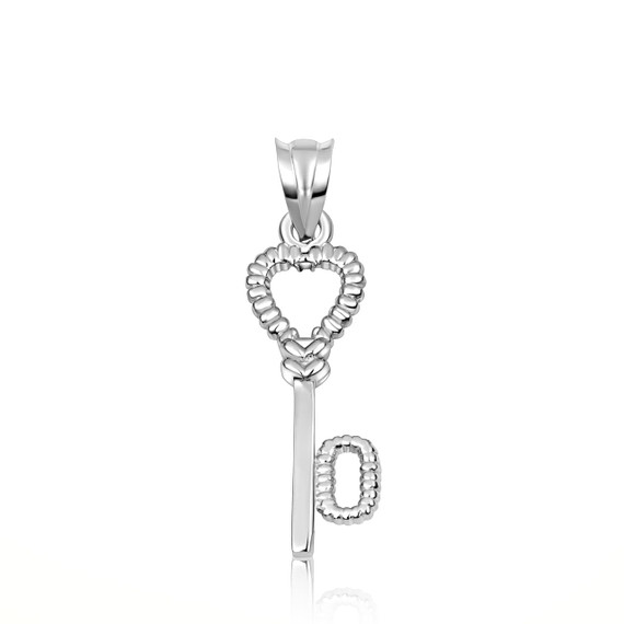 .925 Sterling Silver Heart Lock & Key Letter "O" Initial Love Pendant