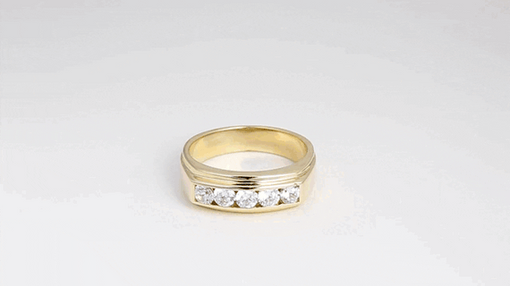 14K Gold Channel Set 1ct Lab Grown Diamond Wedding Band (Available in Yellow/Rose/White Gold)