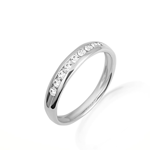 White Gold Lab Grown Diamond Wedding Band Ring Set