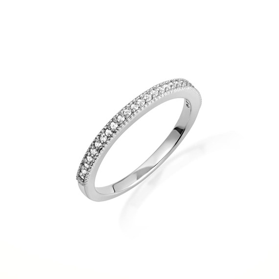 14K White Gold Lab Grown Diamond Halo Wedding Band 