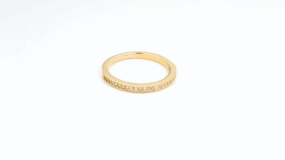 Yellow Gold Pave Set Lab Grown Diamond Wedding Band Ring video