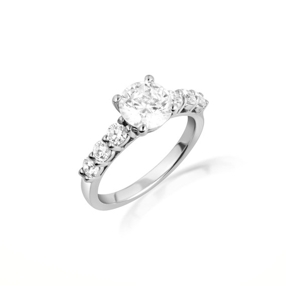 14K White Gold Lab Grown Diamond Engagement Ring