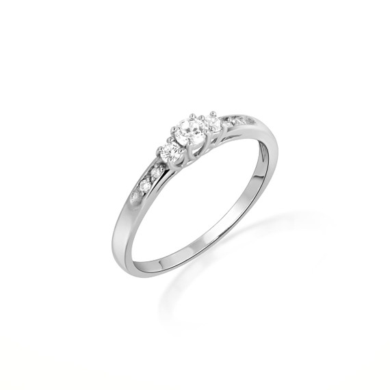14K White Gold Pave Lab Grown Triple Set Diamond Wedding Ring