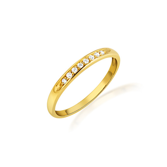 Yellow Gold Pave Lab Grown Triple Set Diamond Wedding Band