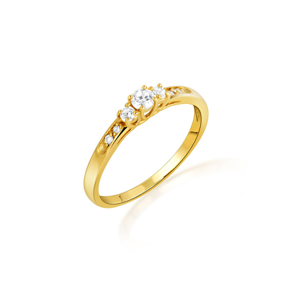 14K Gold Pave Lab Grown Triple Set Diamond Wedding Ring