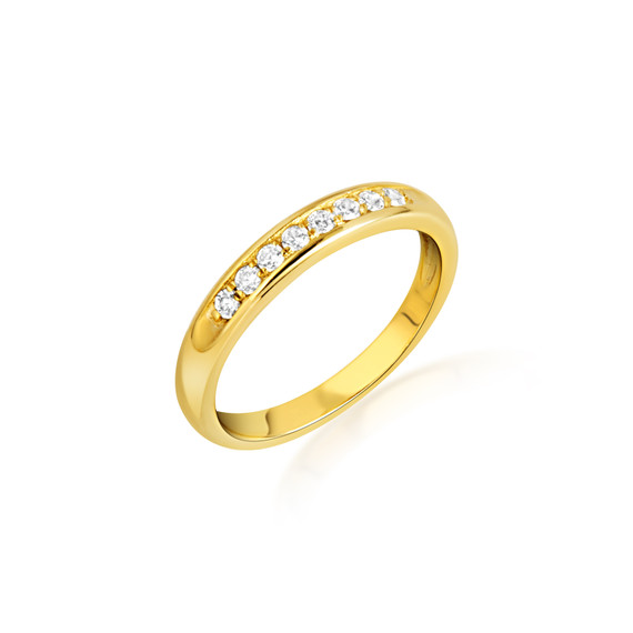 14K Gold Pave Lab Grown Triple Set Diamond Engagement Band Ring Set (Available in Yellow/Rose/White Gold)