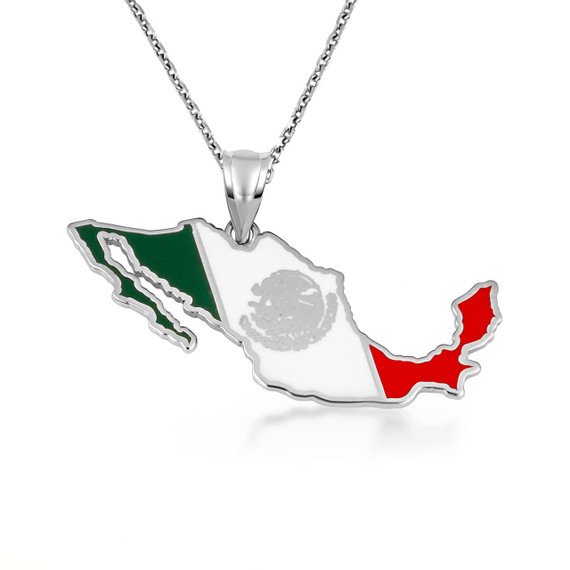 アクセサリー Mexican silver pendant necklace 925 Mexican Flag Medallion - 925 Sterling Silver Pendant For Men
