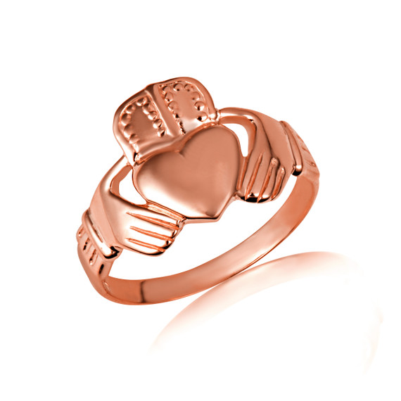 Rose Gold Men's Symbolic Claddagh Ring