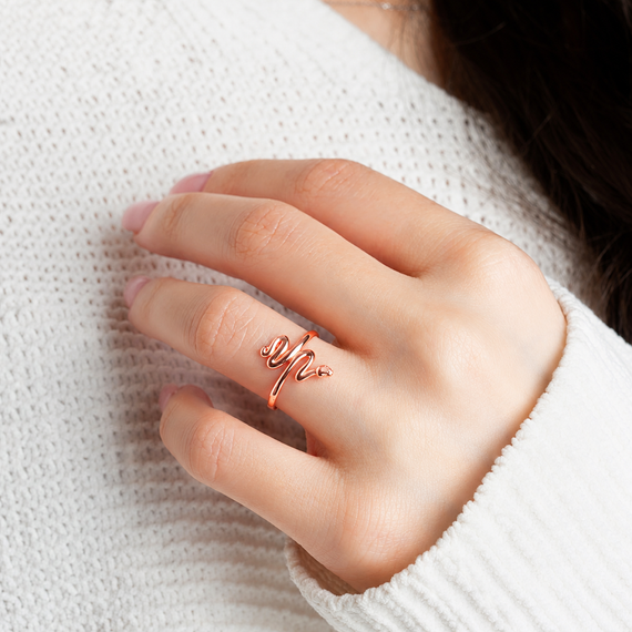 Gold Coiled Serpent Snake Band Ring (Available in Yellow/Rose/White Gold)