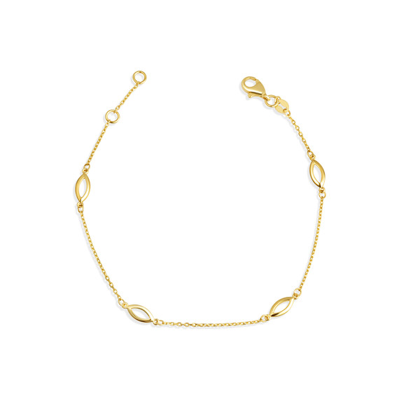 Yellow Gold Oval Link Eternity Bracelet