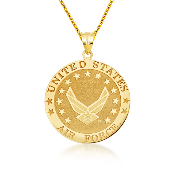 14K Yellow Gold United States Air Force Emblem Officially