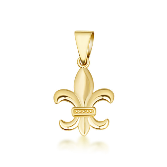 Yellow Gold French Fleur-de-lis Pendant