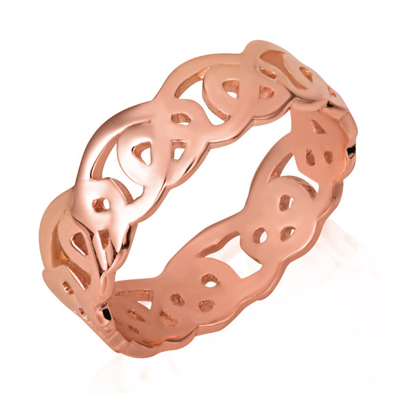 Rose Gold Unisex Timeless Celtic Trinity Knot Ring