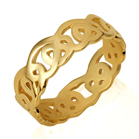 Gold Unisex Timeless Celtic Trinity Knot Ring