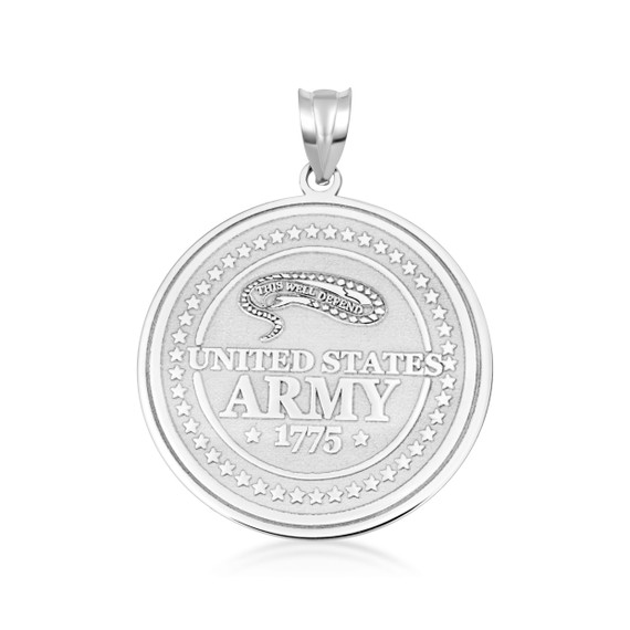 .925 Sterling Silver United States Army Medallion Pendant
