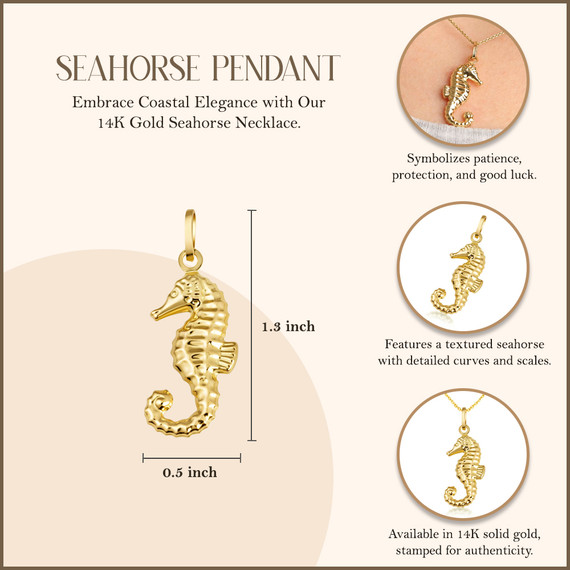 14K Gold Seahorse Necklace | Factory Direct Jewelry