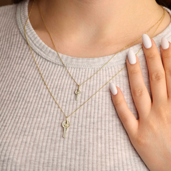 14K Gold Key Necklace | Factory Direct Jewelry