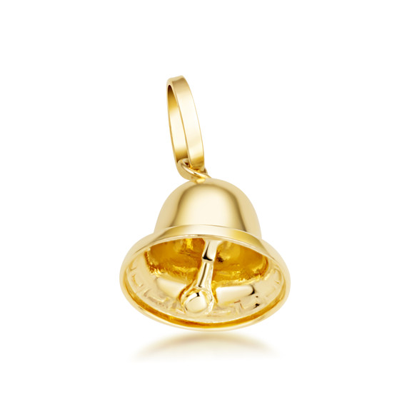 14K Gold Bell Pendant Necklace