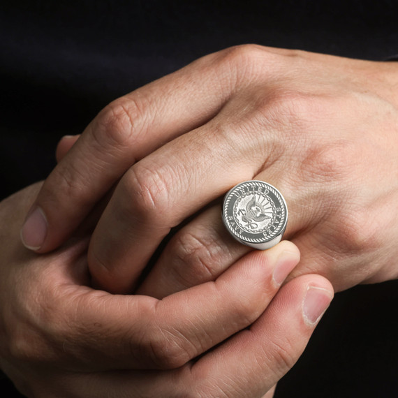 Silver US Navy Men's Signet Ring | Factory Direct Jewelry