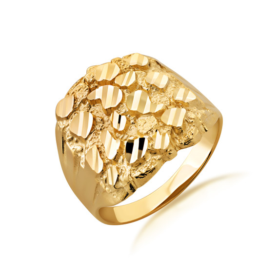 10K/14K Gold Men's 19.5mm Nugget Ring