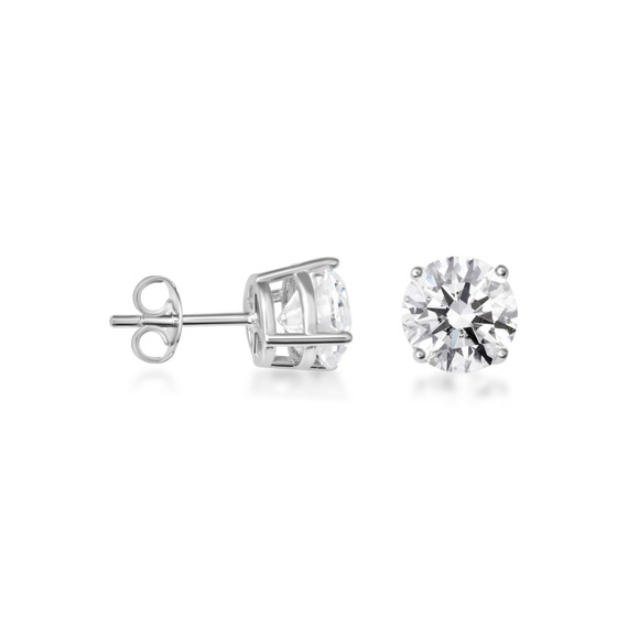 Silver 2.5mm Cubic Zirconia Stud Earrings 