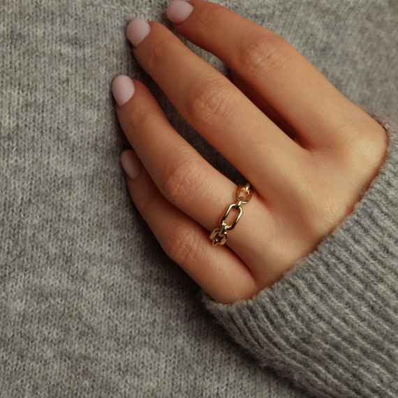 10K/14K Solid Gold 6mm Gold Chain Link Band