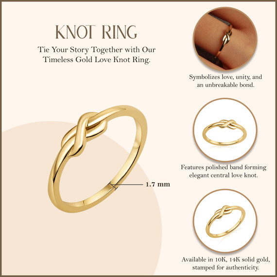 10K/14K Solid Gold Love Knot Ring